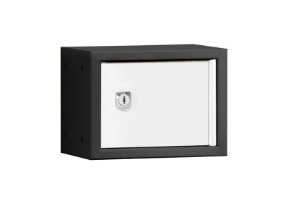 CUBE storage cabinet, white / black, 150x200x150 mm