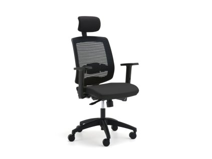 STANLEY office chair, with headrest and armrests, black