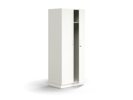 QBUS abschließbarer Kleiderschrank, mit Kleiderstange, mit Sockel, 2020x800x570 mm, weiß