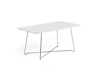 Cafe table IRIS, 1100x600 mm, chrome, white