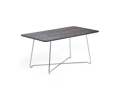 Cafe table IRIS, 1100x600 mm, chrome, black oak