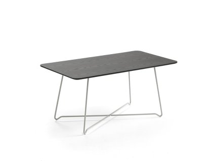 Cafe table IRIS, 1100x600 mm, white, black oak
