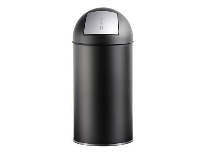Office waste bin HURLEY, with self-closing lid, black