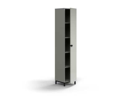 QBUS-Schrank, 4 Regale, auf Beinen, mit Griff, 2020x400x420 mm, schwarz, hellgrau