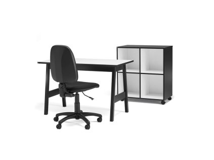 Büroset: Nomad-Schreibtisch + Dover-Stuhl + Nomad-Regal