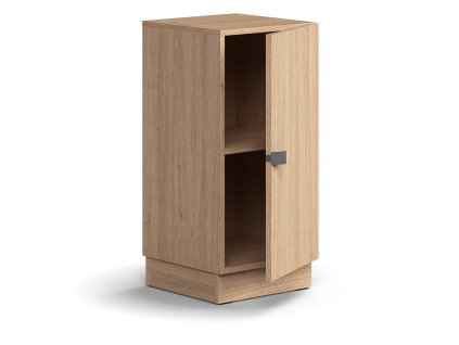 QBUS cabinet, 1 shelf, with plinth, with handle, 868x400x420 mm, oak