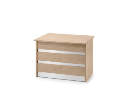 Low reception desk without table INVITE, 1000x800x750 mm, oak