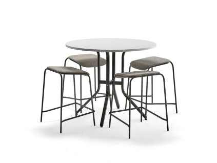Furniture set: Various table + 4 green-grey Attend chairs
