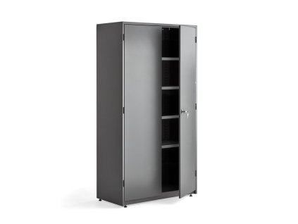 Deep metal workshop cabinet SUPPLY, 1900x1020x500 mm, dark gray