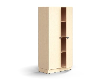 QBUS cabinet, 3 shelves, with plinth, with handle, 1636x800x420 mm, birch