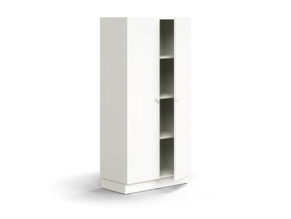 QBUS-Schrank, 3 Regale, mit Sockel, mit Griff, 1636x800x420 mm, weiß