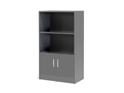 Szafka biurowa FLEXUS, 2 półki otwarte, 1325x760x415 mm, szara
