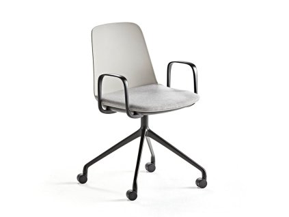 Židle LANGFORD, s kolečky, šedá