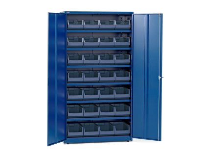 Workshop tool cabinet Supply with mech. with lock, 1900x1020x500 mm, blue