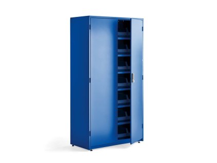 Workshop tool cabinet Supply with el. with lock, 1900x1020x500 mm, blue