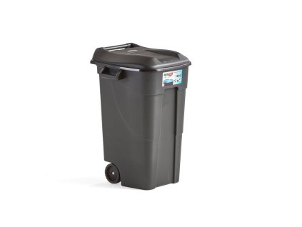 Plastic waste container LEWIS, 120 L, black