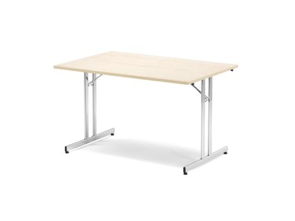 Folding conference table EMILY, 1200x800 mm, birch laminate/chrome