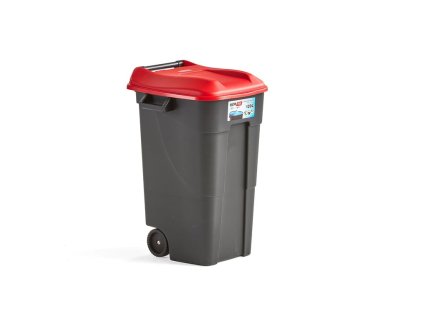 Plastic waste container LEWIS, 120 L, red