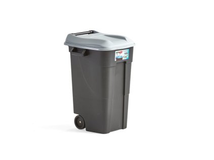 LEWIS plastic waste container, 120 L, gray
