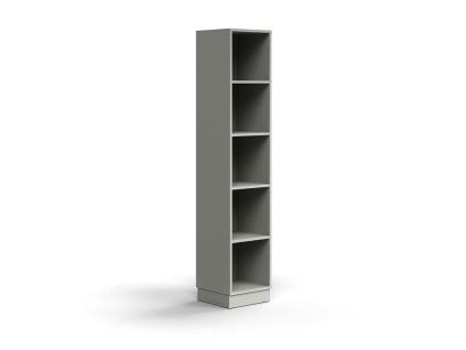 QBUS Bücherregal, 4 Regale, mit Sockel, 2020x400x400 mm, hellgrau