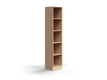 QBUS bookcase, 4 shelves, with plinth, 2020x400x400 mm, oak