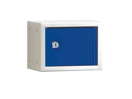 Szafka do przechowywania CUBE, niebiesko-biała, 150x200x150 mm