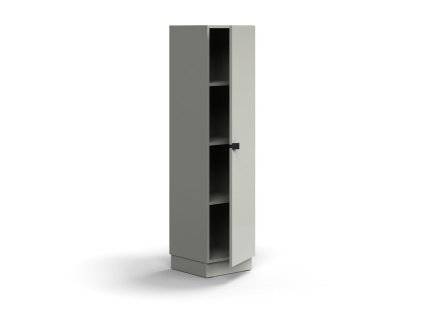 QBUS cabinet, 3 shelves, with plinth, with handle, 1636x400x420 mm, light gray