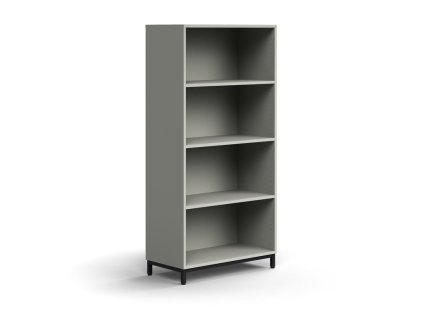 QBUS bookcase, 3 shelves, on legs, 1636x800x400 mm, black, light gray