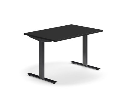 QBUS office desk, straight, 1200x800 mm, T-frame, black frame, black