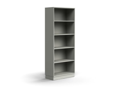 QBUS Bücherregal, 4 Regale, mit Sockel, 2020x800x400 mm, hellgrau