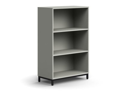 QBUS Bücherregal, 2 Regale, auf Beinen, 1252x800x400 mm, schwarz, hellgrau