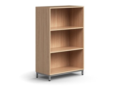 QBUS Bücherregal, 2 Regale, auf Beinen, 1252x800x400 mm, Silber, Eiche
