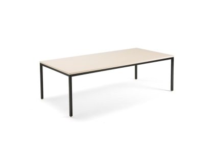 Conference table QBUS, 2400x1200 mm, 4 legs, black / birch