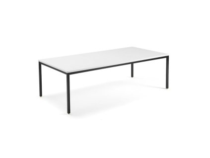 Conference table QBUS, 2400x1200 mm, 4 legs, black / white