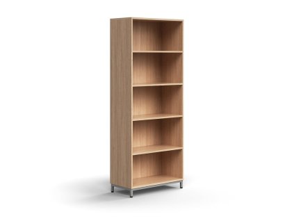 QBUS bookcase, 4 shelves, on legs, 2020x800x400 mm, silver, oak