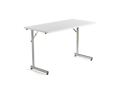 Conference table Claire, 1200x600 mm, white laminate/chrome