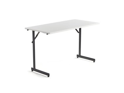 Conference table Claire, 1200x600 mm, white laminate/black