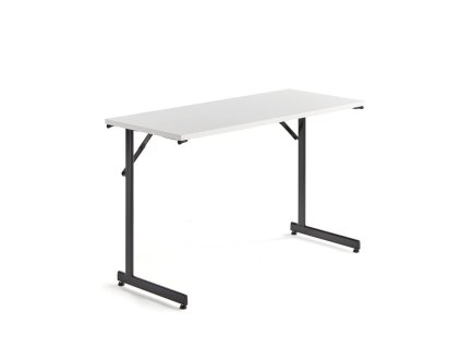 Conference table Claire, 1200x500 mm, white laminate/black