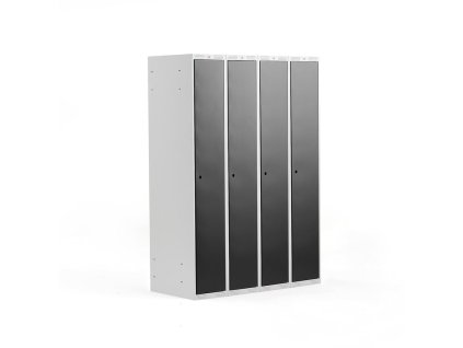 Wardrobe CLASSIC, 4 sections, 1740x1200x550 mm, black