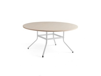 VARIOUS table, Ø1600 mm, height 740 mm, white, birch