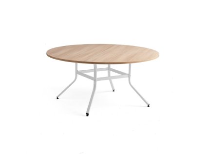 VARIOUS Tisch, Ø1600 mm, Höhe 740 mm, Weiß, Eiche