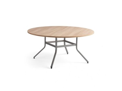 VARIOUS Tisch, Ø1600 mm, Höhe 740 mm, Silber, Eiche