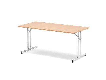 Folding conference table EMILY, 1800x800 mm, beech laminate/chrome