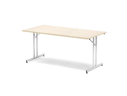 Folding conference table EMILY, 1800x800 mm, birch laminate/chrome