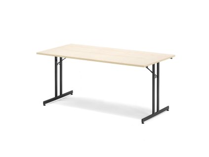 Folding conference table EMILY, 1800x800 mm, birch laminate/black