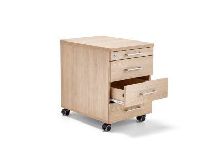 Office container for INVITE reception desk, 4 drawers, oak