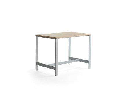 VARIOUS table, 1200x800x900 mm, silver, oak