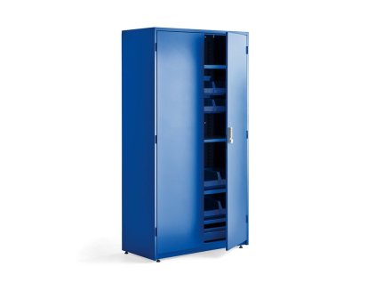 Workshop tool cabinet Supply with el. with lock, 1900x1020x500 mm, blue