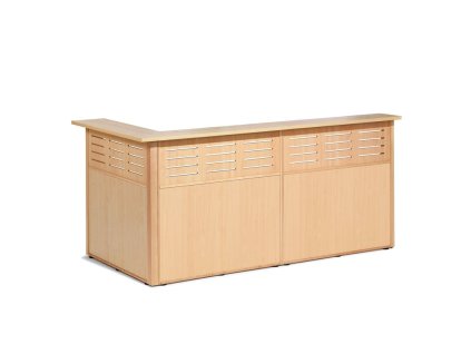 TREAT reception desk, 3 sections, corner, right, beech