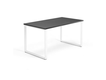 Büroschreibtisch QBUS, O-Gestell, 1400x800 mm, schwarz/weiß